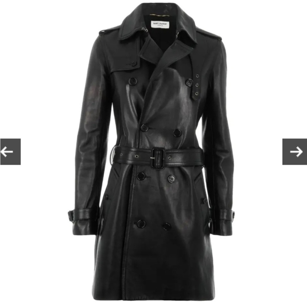 Saint Laurent Leather Trench Coat (MSRP $8k)